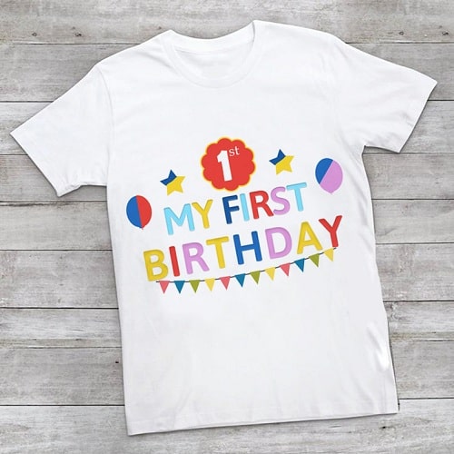 My First Birthday Printed T-shirt For Baby Boy, Girl