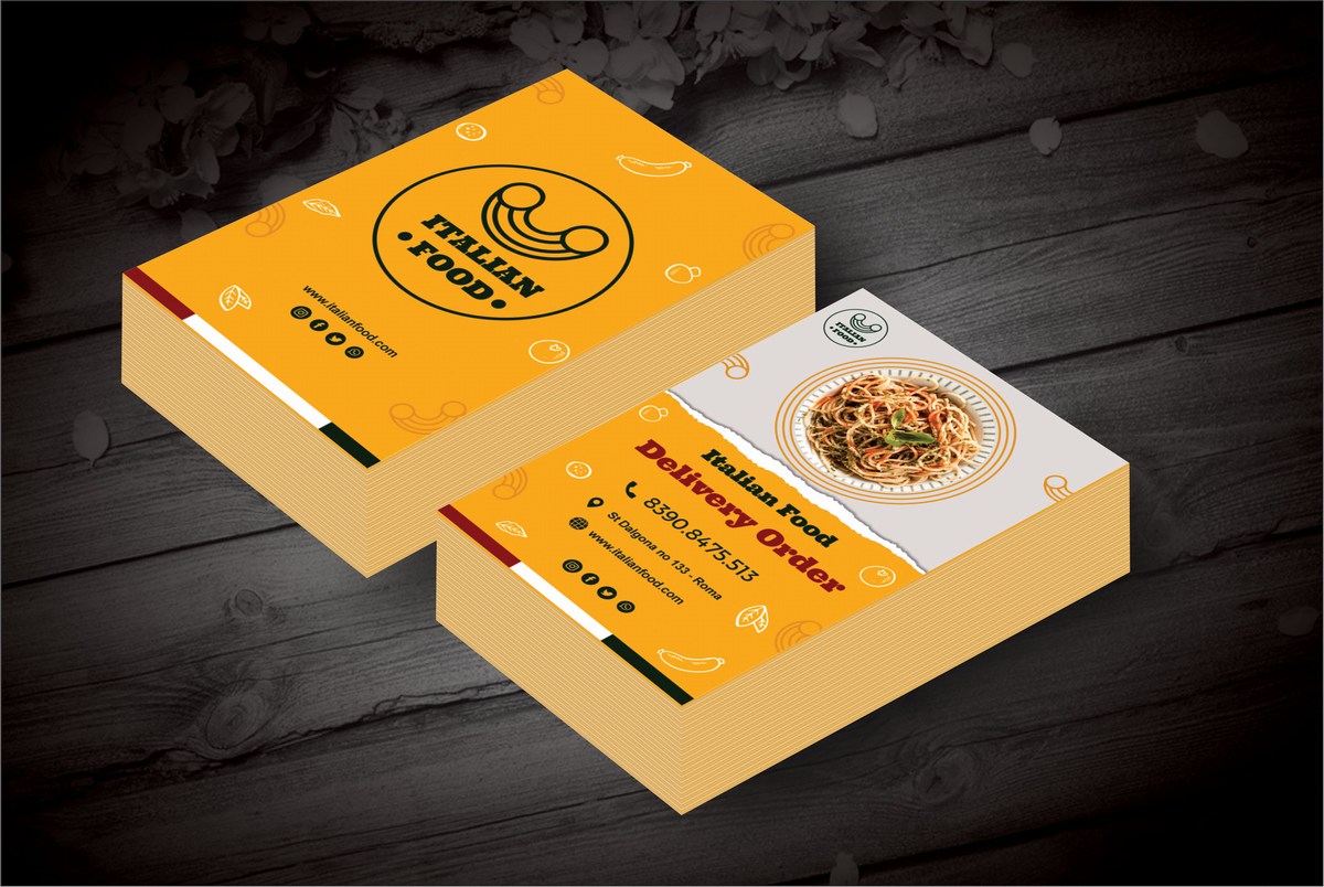 Food Delivery Service Round Corner Business Cards