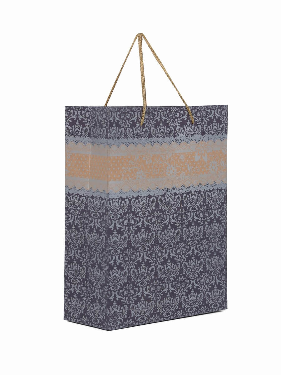 Saving Nature Dark Blue Paper Small Retail Bag - with Handles - 6