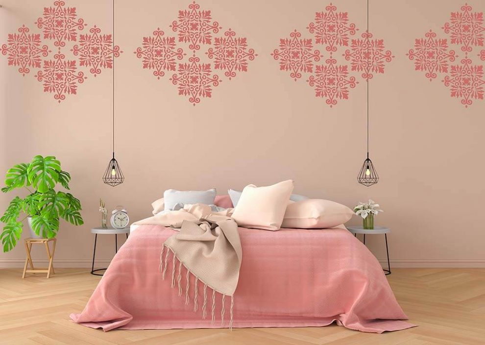 Simple Paisley Wall Stencil Designs for DIY decor