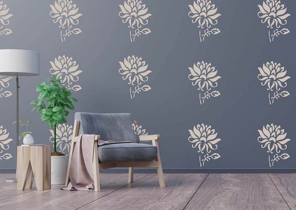 Floral Wall Stencil Designs MeraPrint Stencil Design