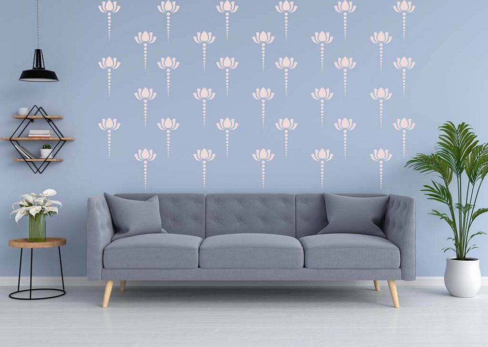 Large Flower Stencils for Walls Simple Floral Stencils