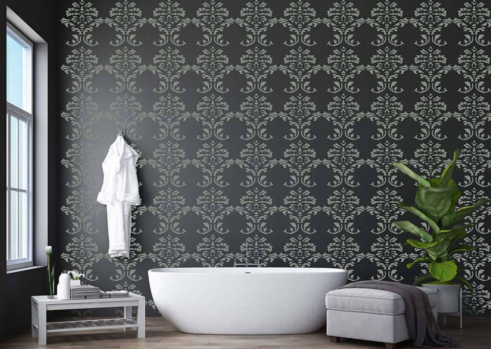 Geometric Stencil Designs for Living Room Walls