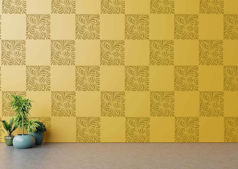 Latest Damask Wall Painting Stencil Designs