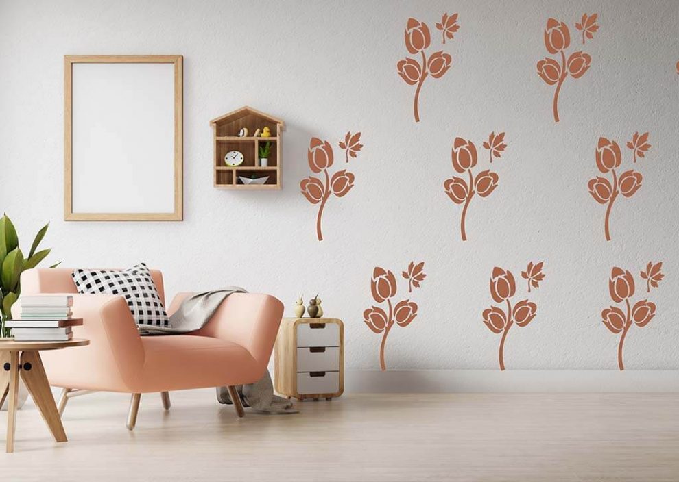 Beautiful Flower Stencil for Wall painting, Floral Pattern